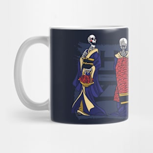 Japanese Skeleton Geishas Mug